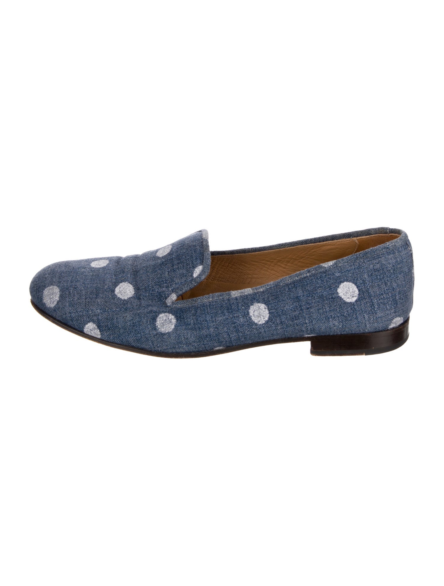 Stubbs & Wootton Denim Polka Dot Print Loafers