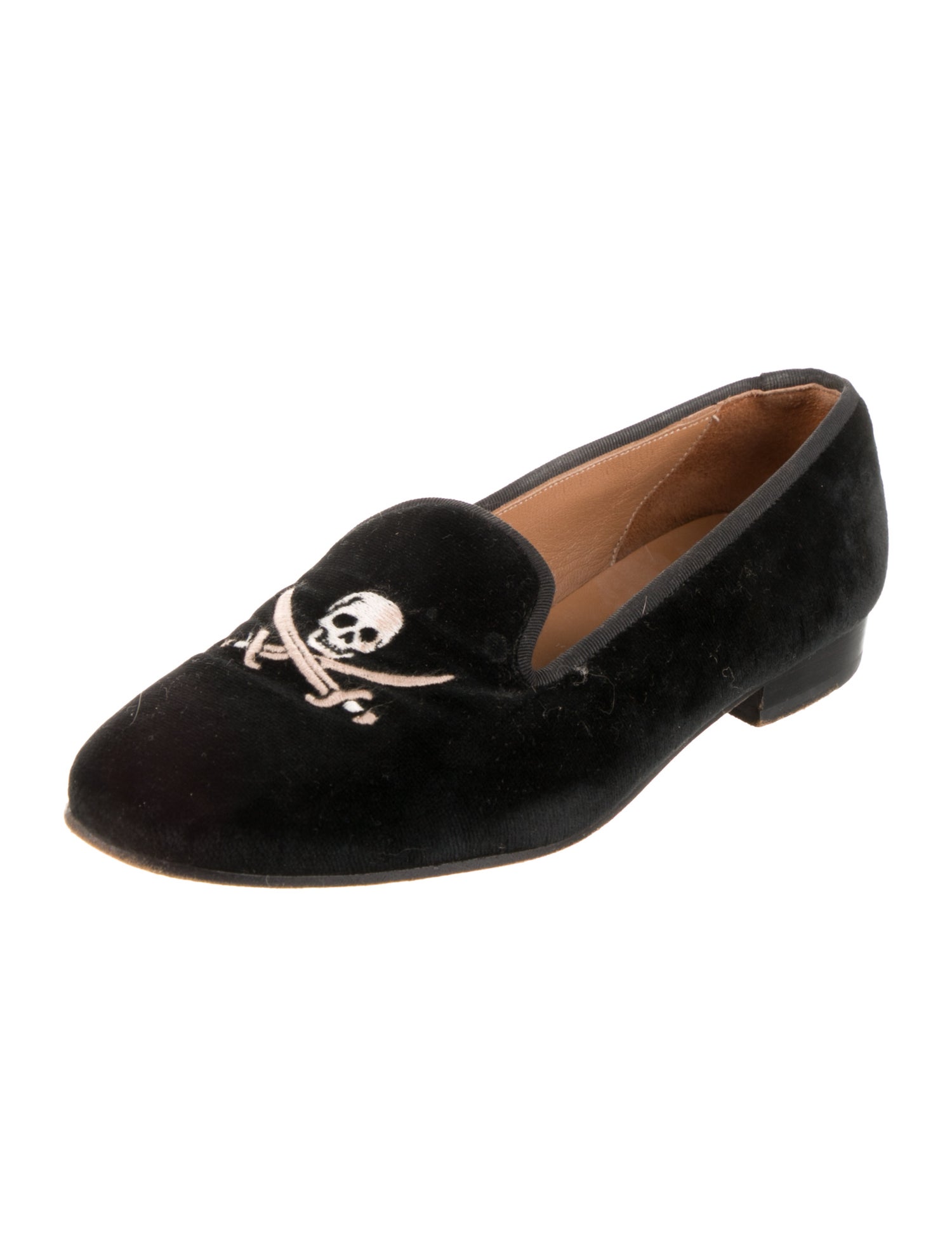 Stubbs & Wootton Velvet Embroidered Accent Loafers