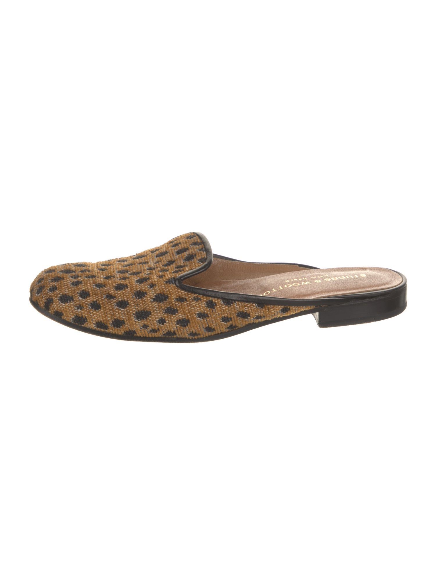 Stubbs & Wootton Printed Leather Trim Embellishment Mules