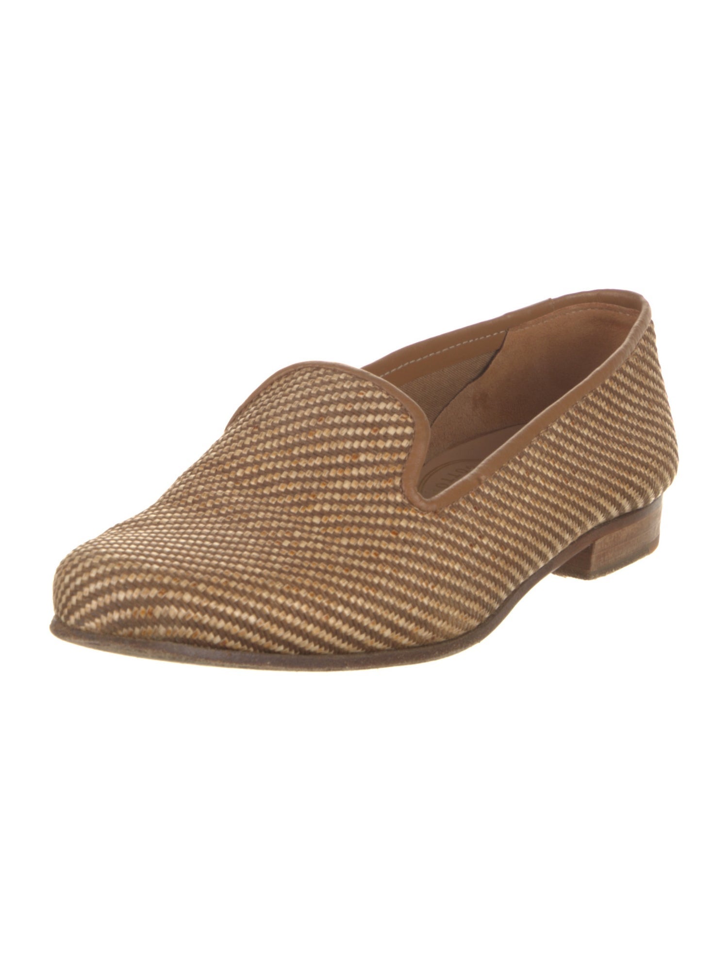 Stubbs & Wootton Straw Striped Loafers