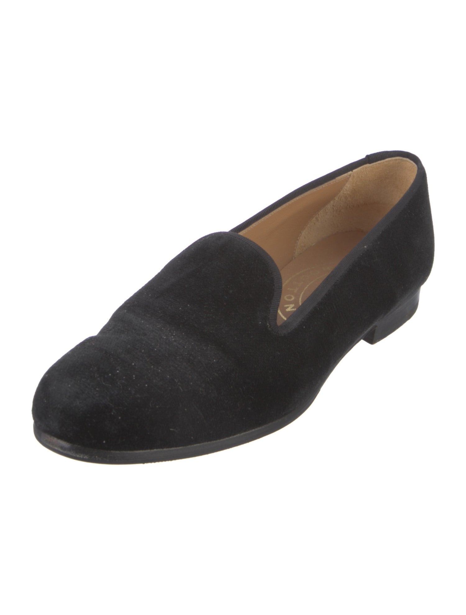 Stubbs & Wootton Velvet Embroidered Accent Loafers
