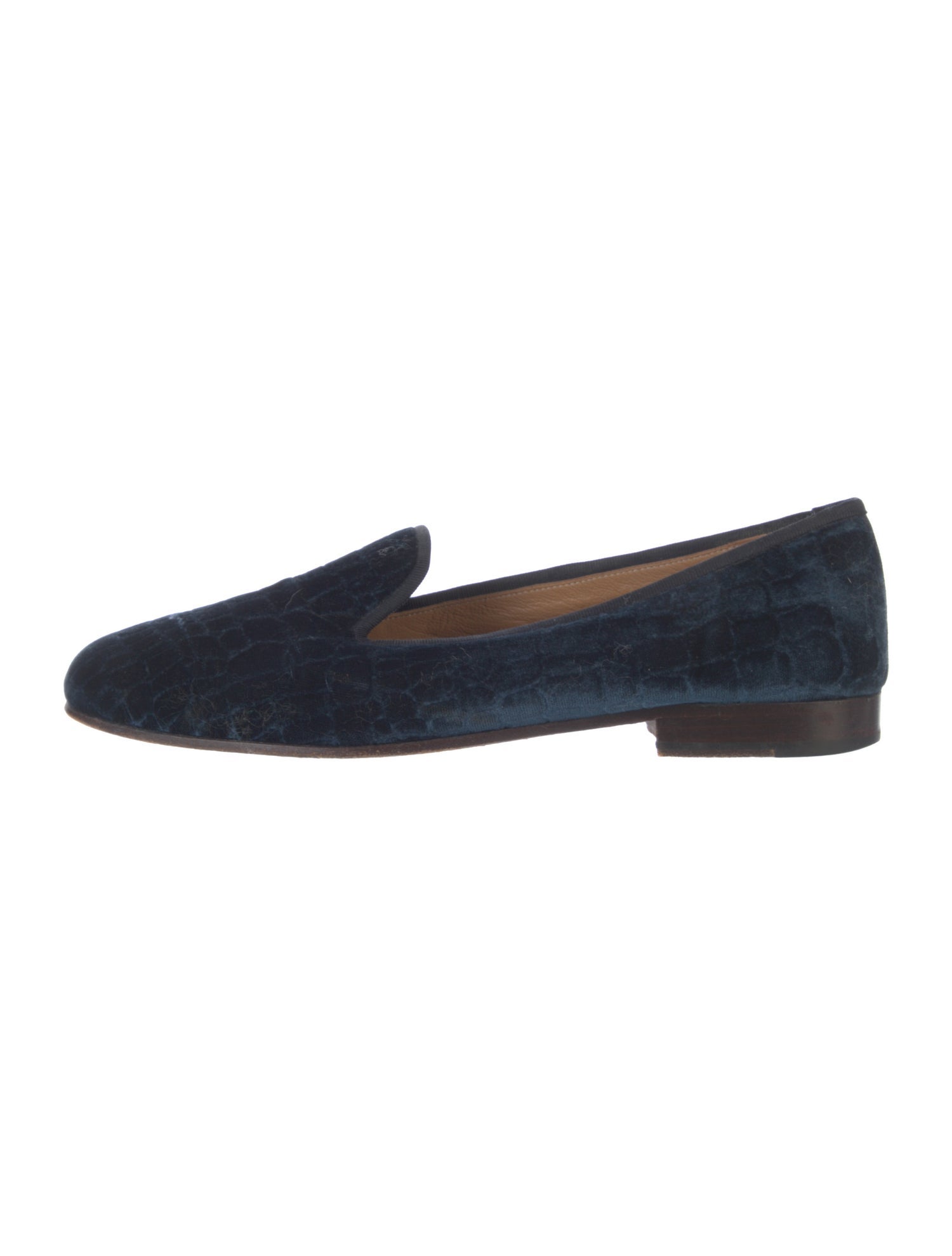 Stubbs & Wootton Velvet Embroidered Accent Loafers