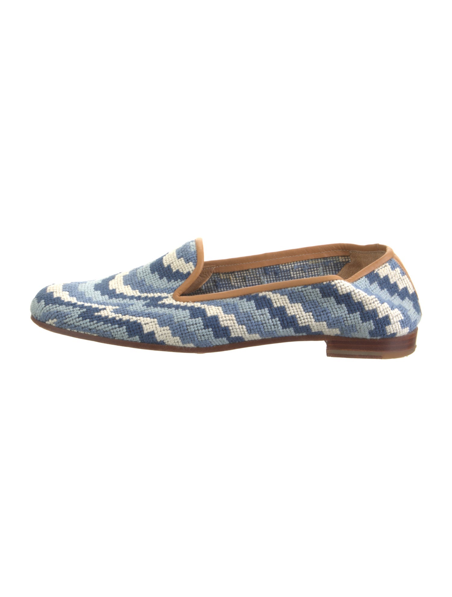 Stubbs & Wootton Patterned Leather Trim Embellishment Loafers