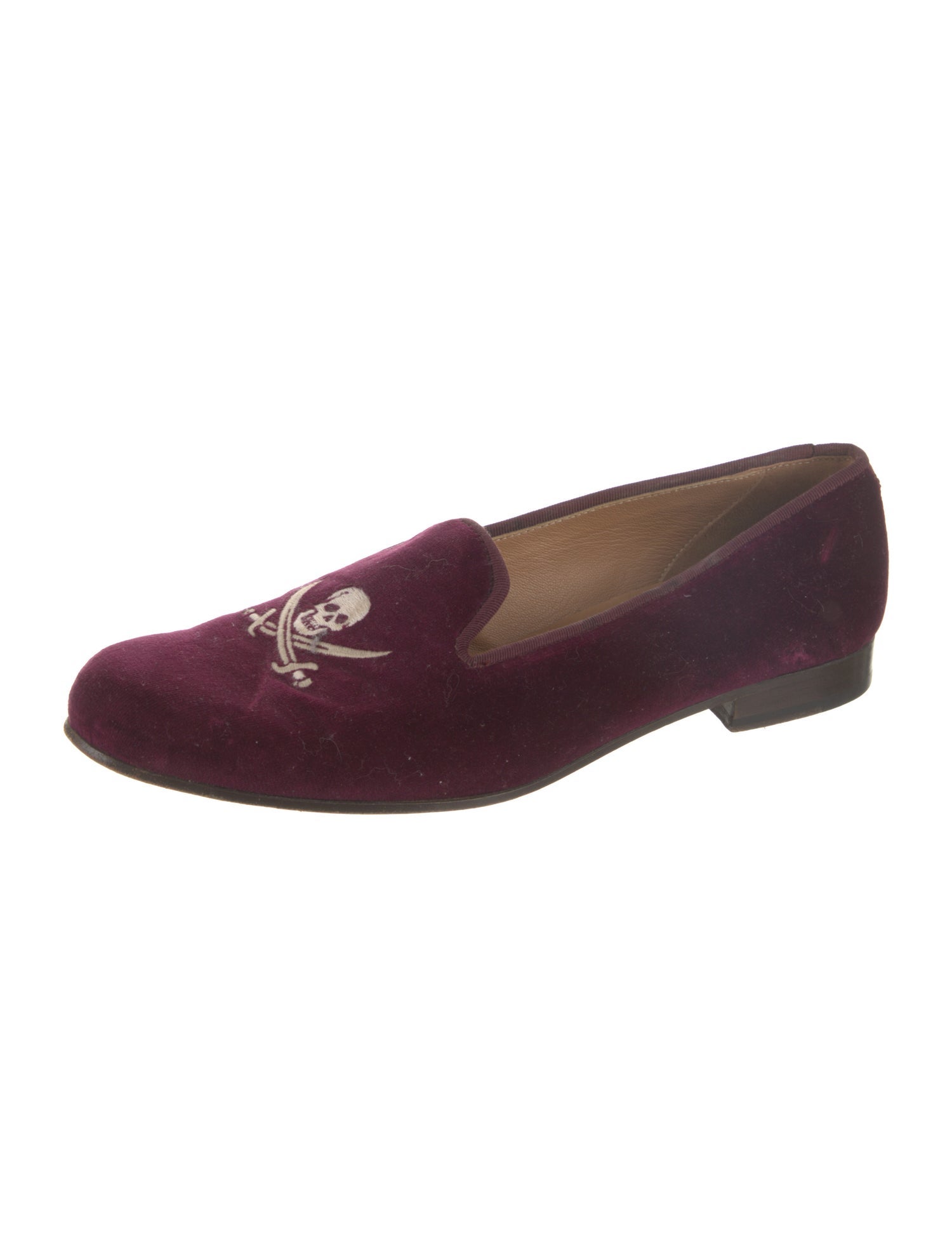 Stubbs & Wootton Velvet Embroidered Accent Loafers
