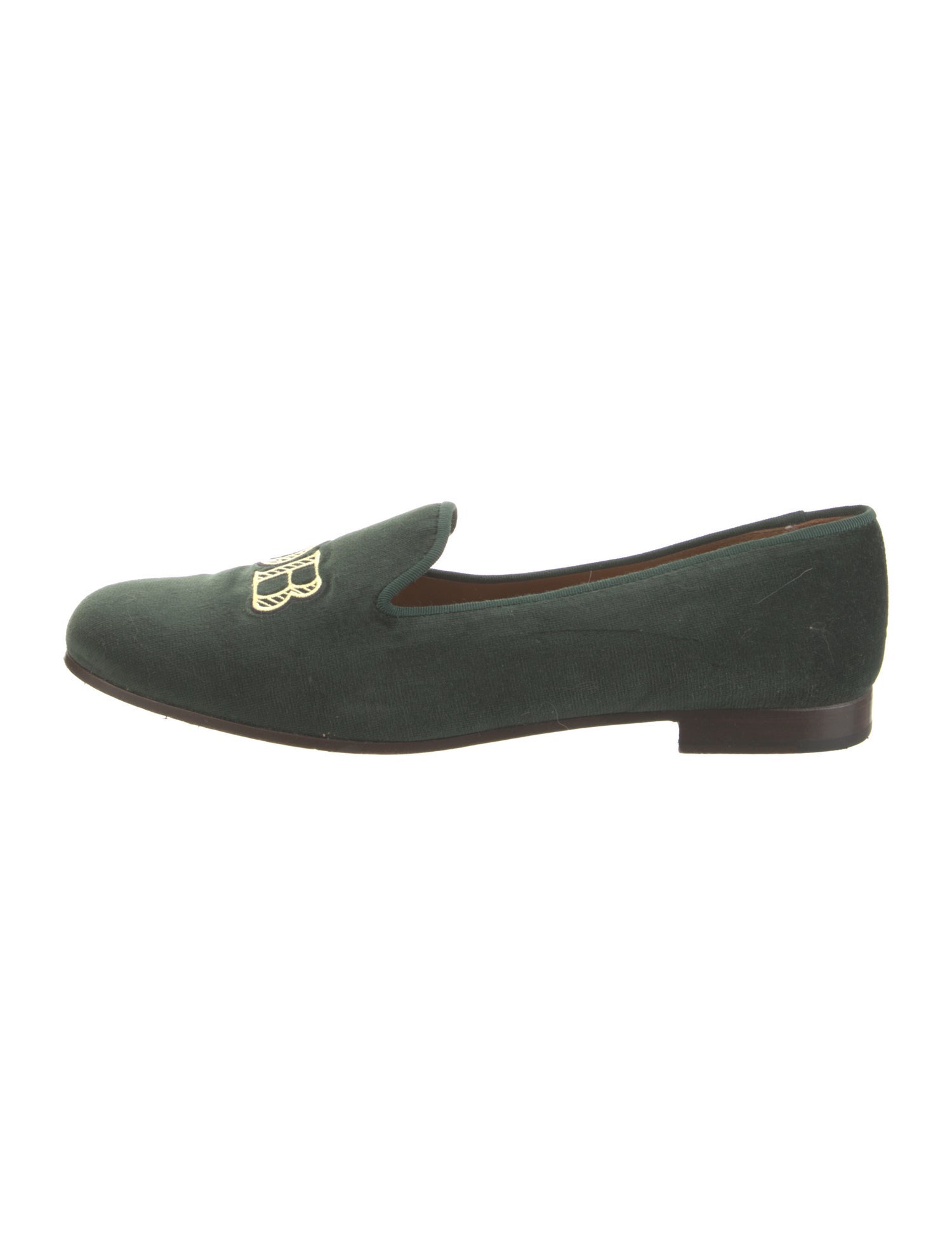 Stubbs & Wootton Velvet Embroidered Accent Loafers