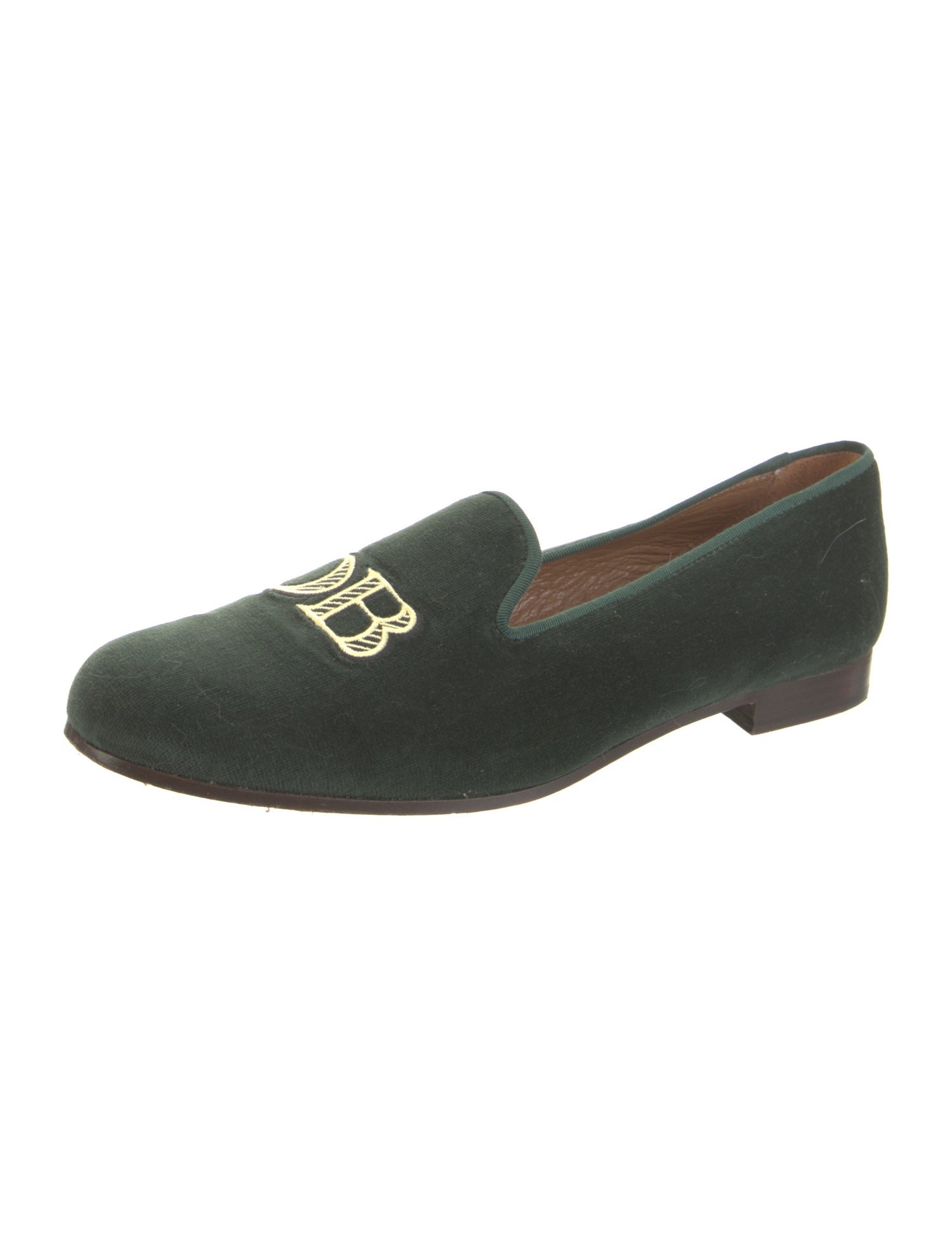 Stubbs & Wootton Velvet Embroidered Accent Loafers