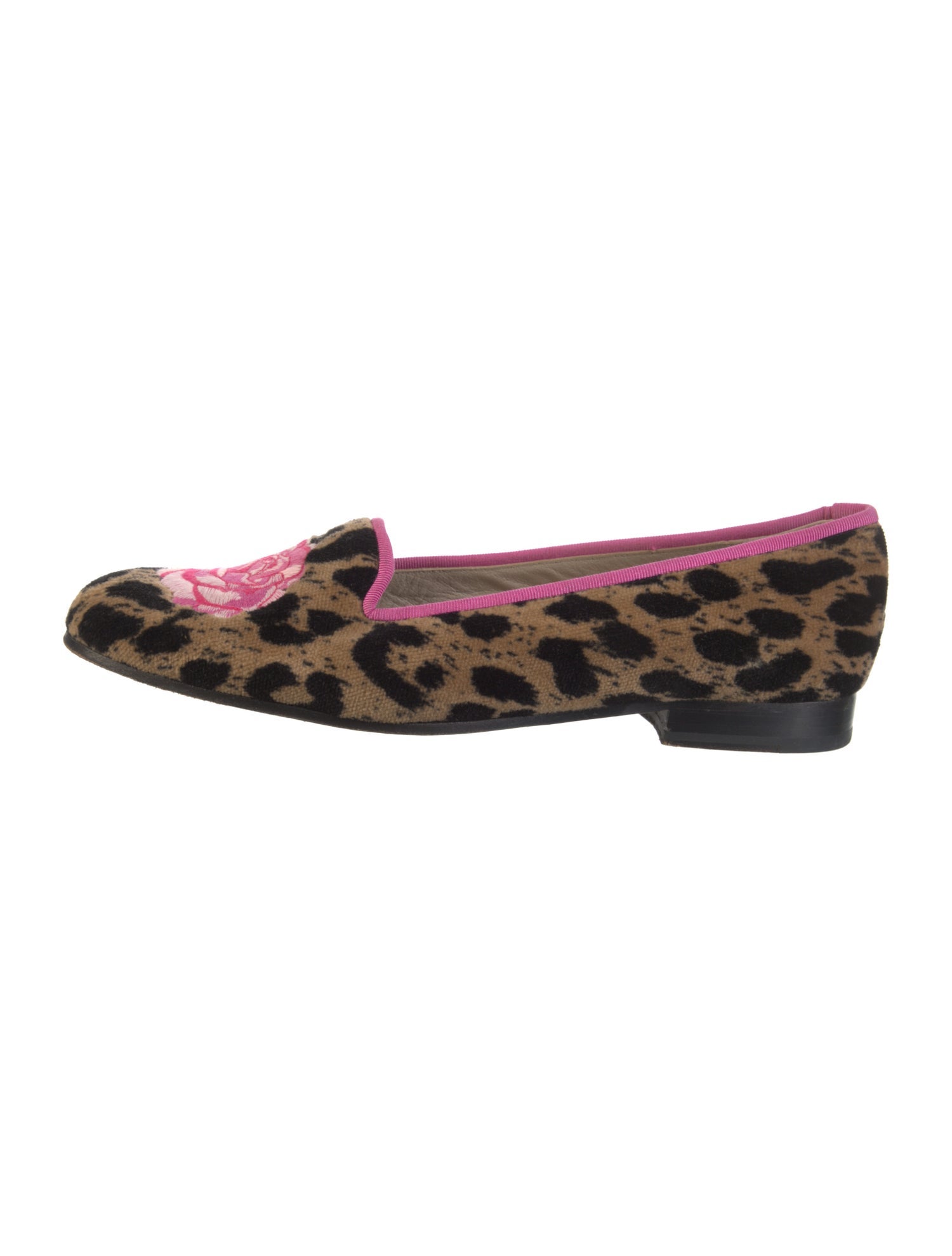Stubbs & Wootton Animal Print Embroidered Accent Loafers