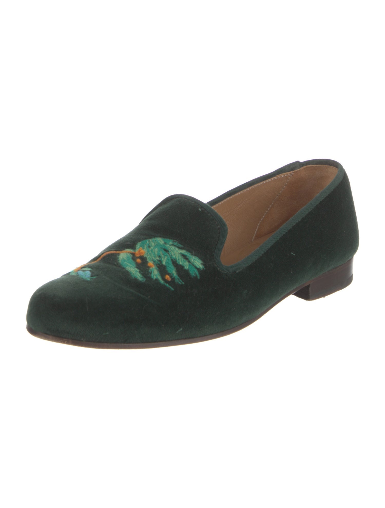 Stubbs & Wootton Velvet Patterned Loafers
