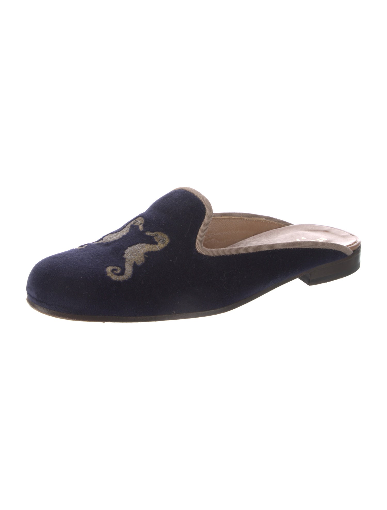 Stubbs & Wootton Velvet Embroidered Accent Mules
