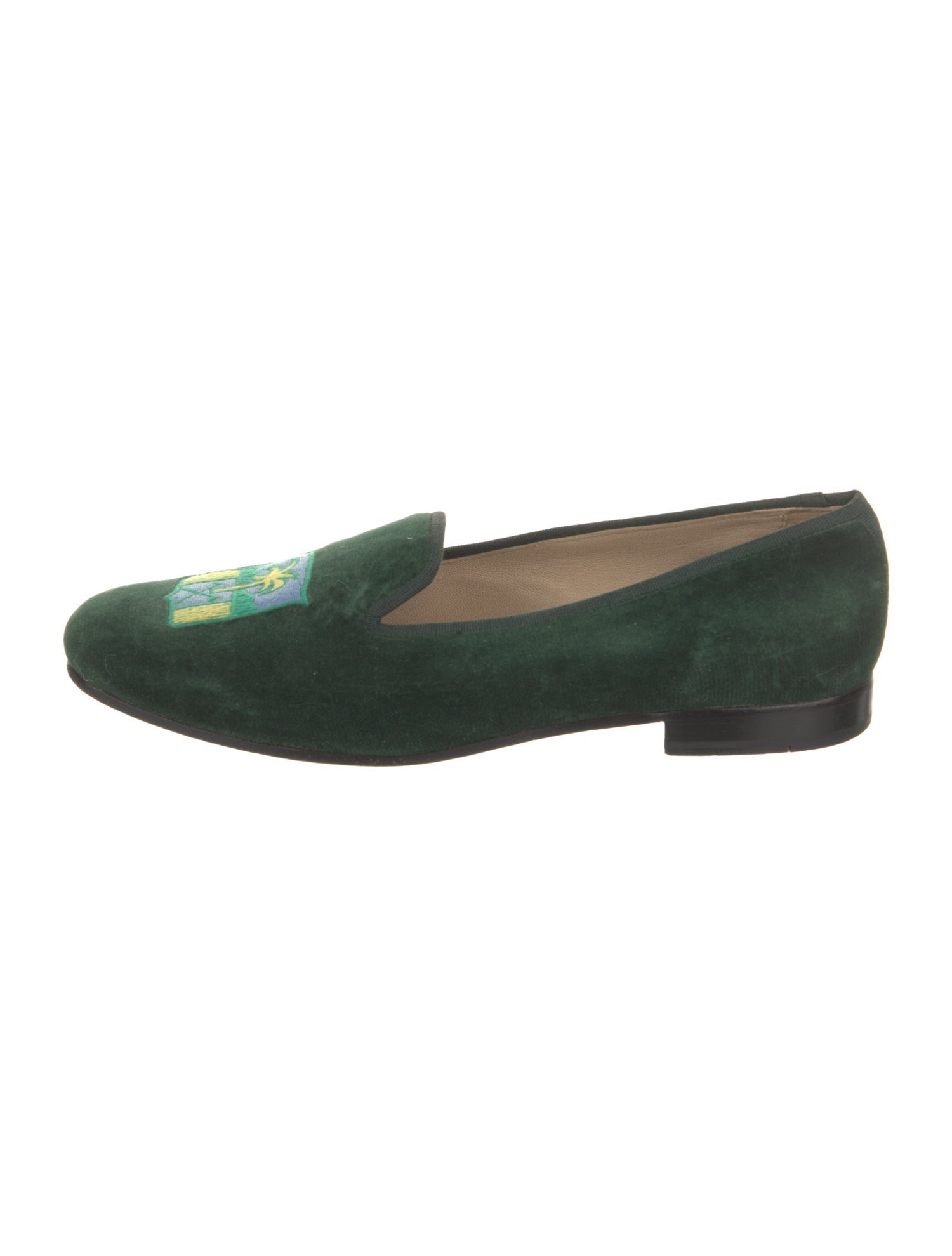 Stubbs & Wootton Velvet Embroidered Accent Loafers