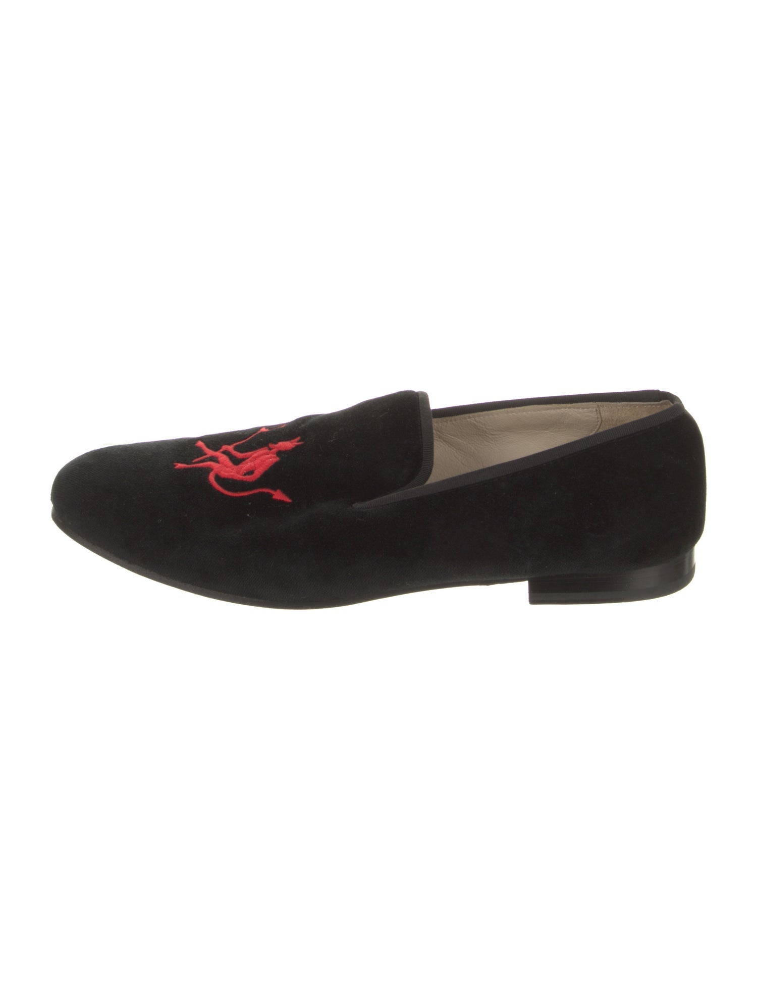 Stubbs & Wootton Velvet Embroidered Accent Loafers