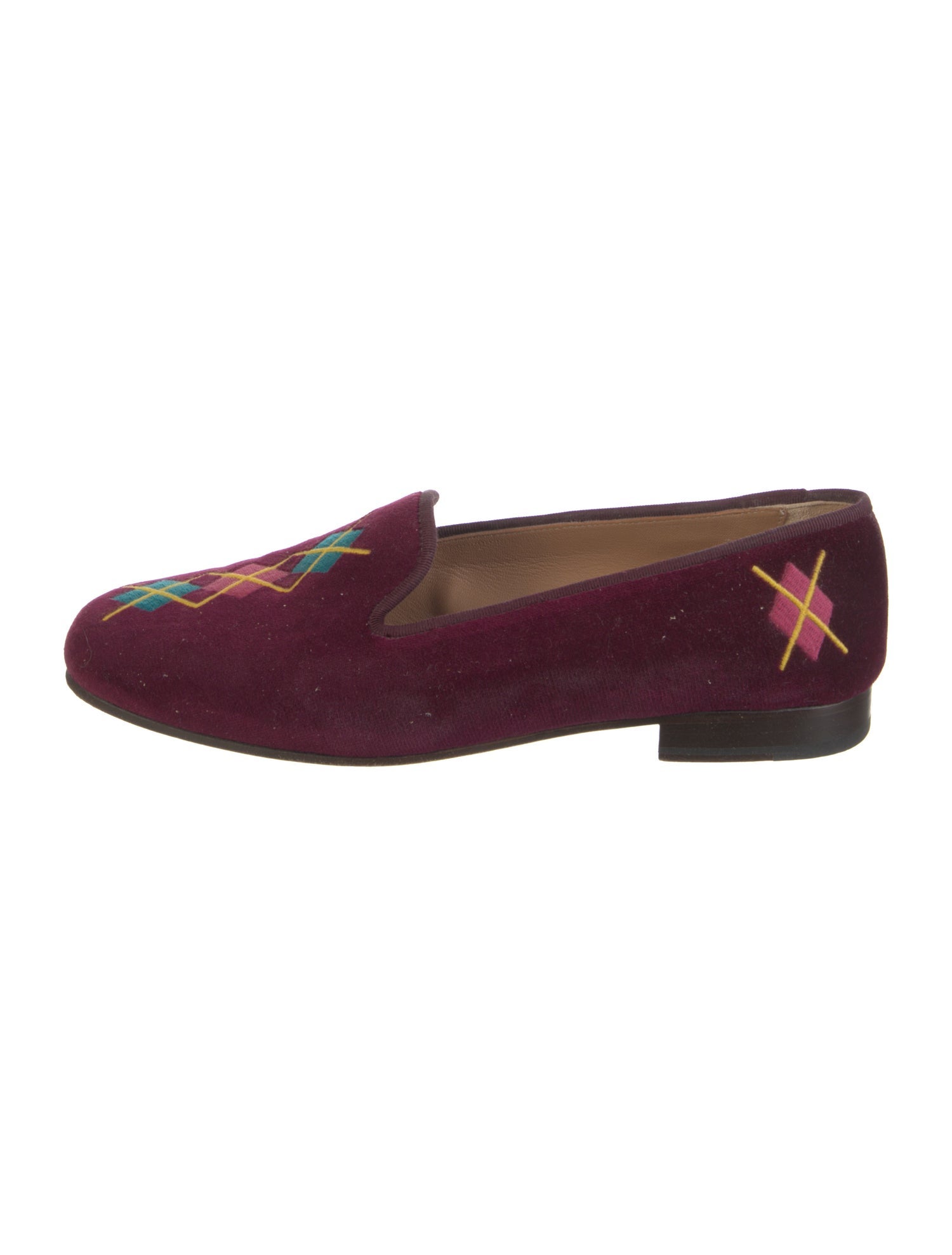 Stubbs & Wootton Velvet Printed Loafers