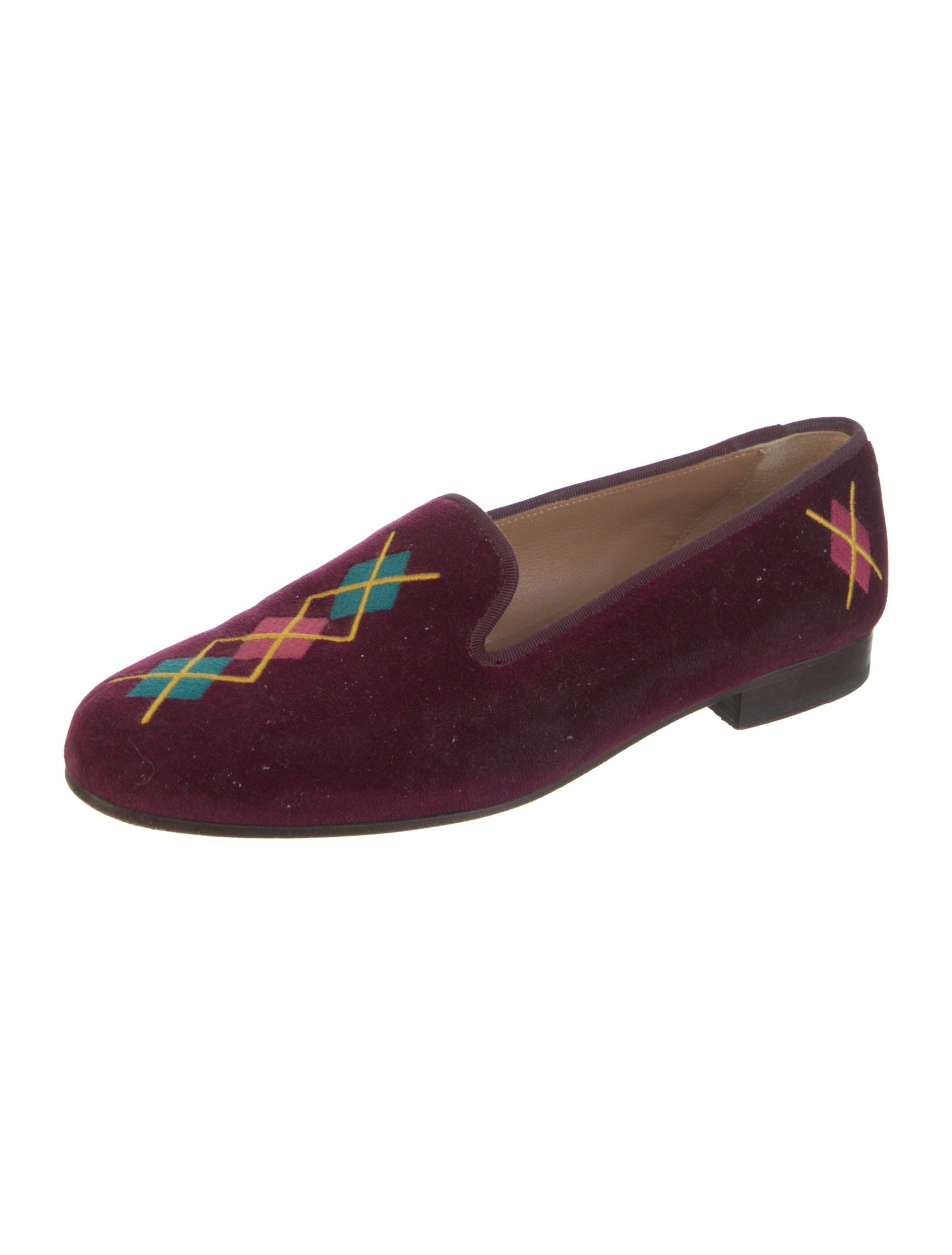 Stubbs & Wootton Velvet Printed Loafers