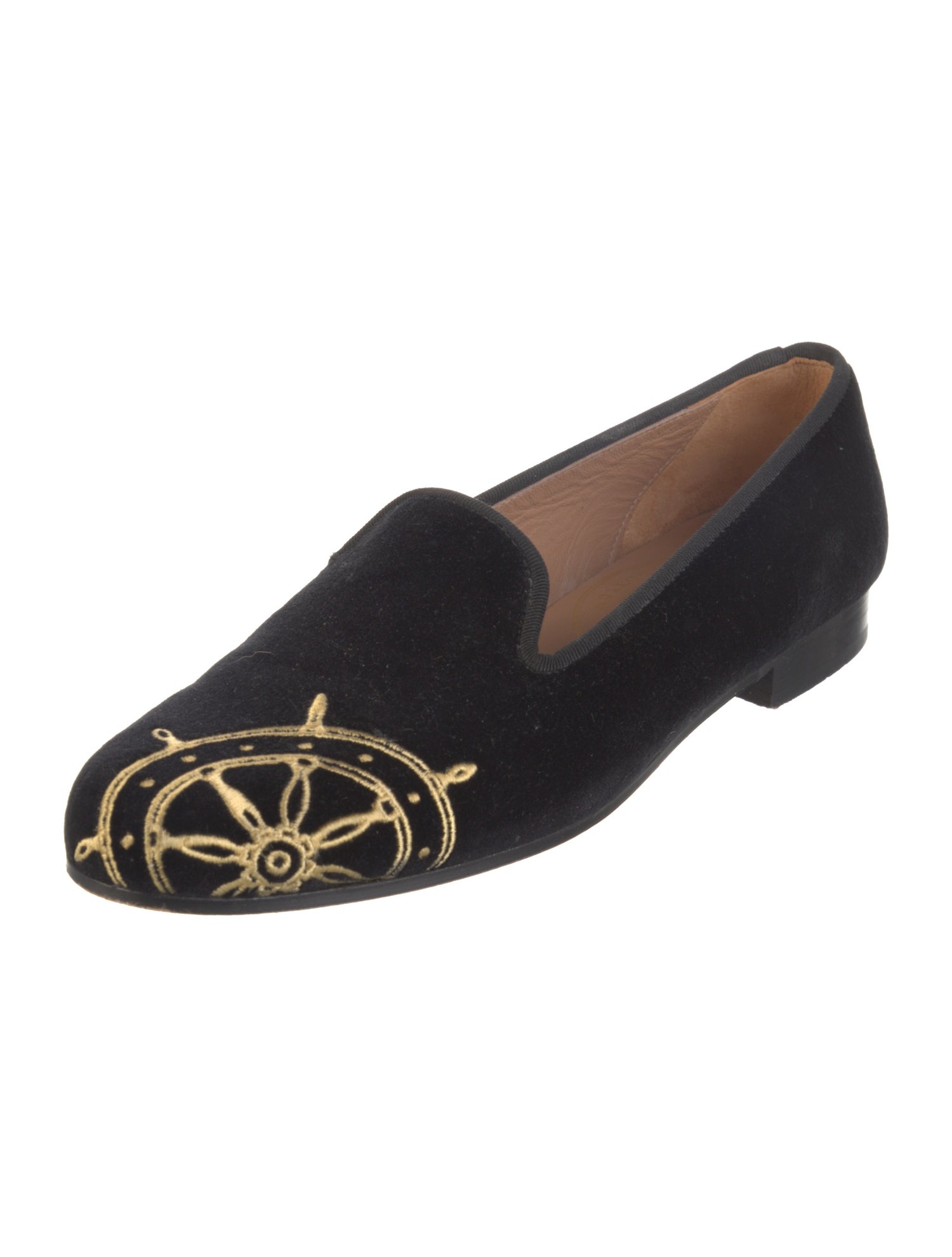 Stubbs & Wootton Velvet Graphic Print Monk Straps