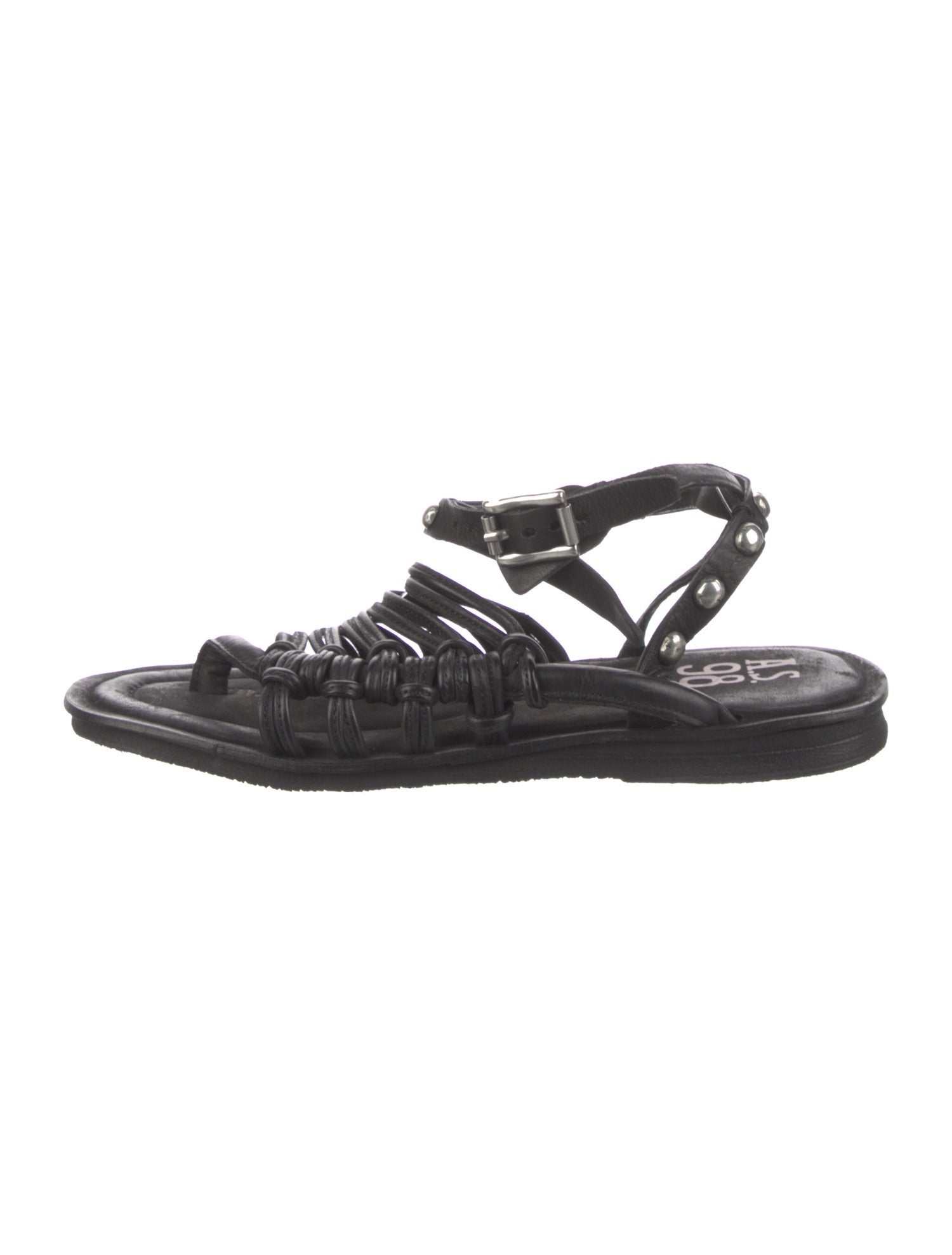 A.S. 98 Suede Studded Accents Slingback Sandals