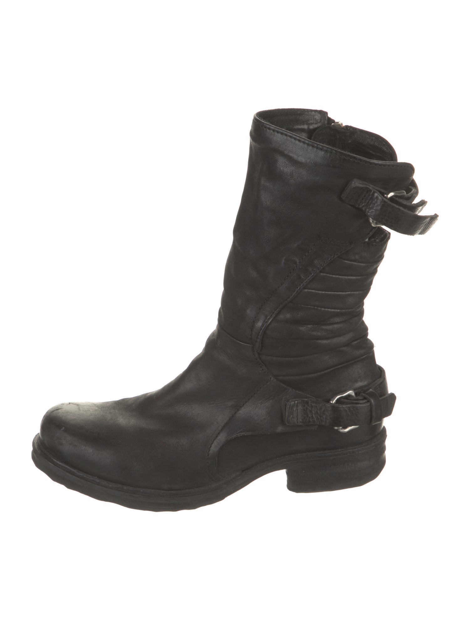 A.S. 98 Leather Striped Moto Boots
