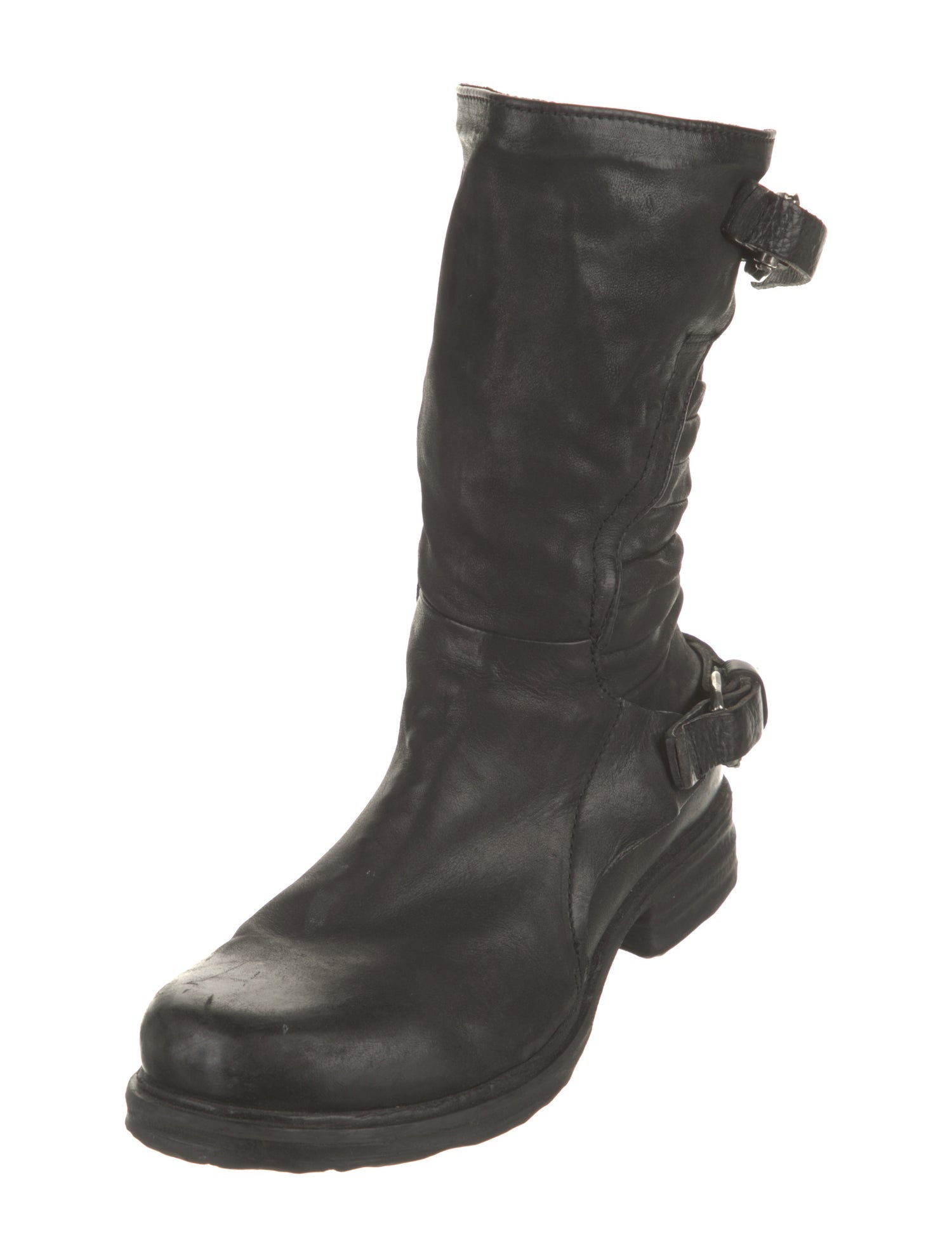 A.S. 98 Leather Striped Moto Boots