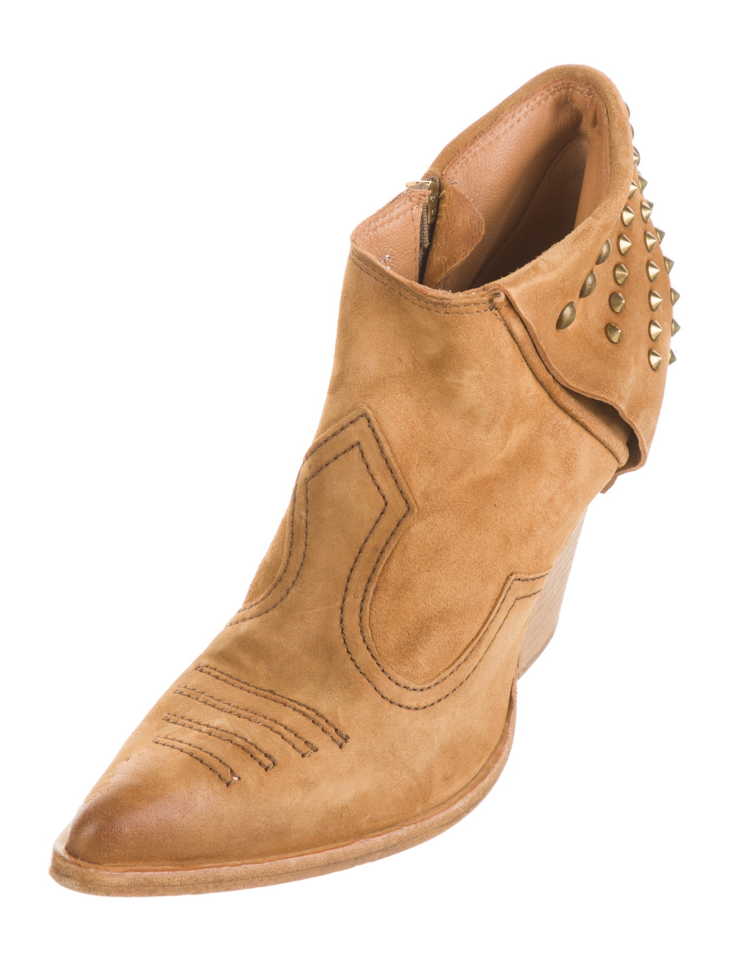 A.S. 98 Suede Studded Accents Boots