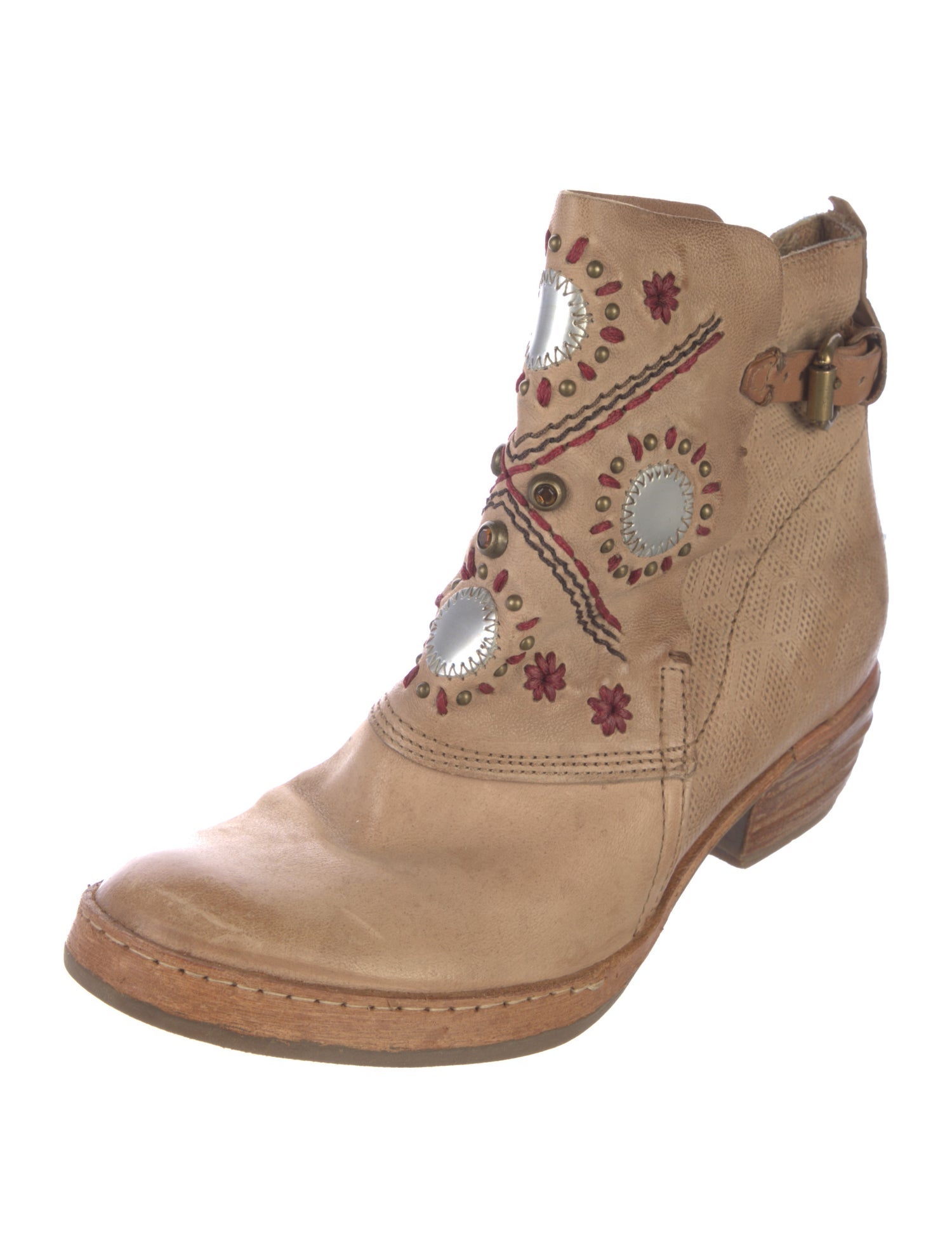 A.S. 98 Leather Printed Combat Boots