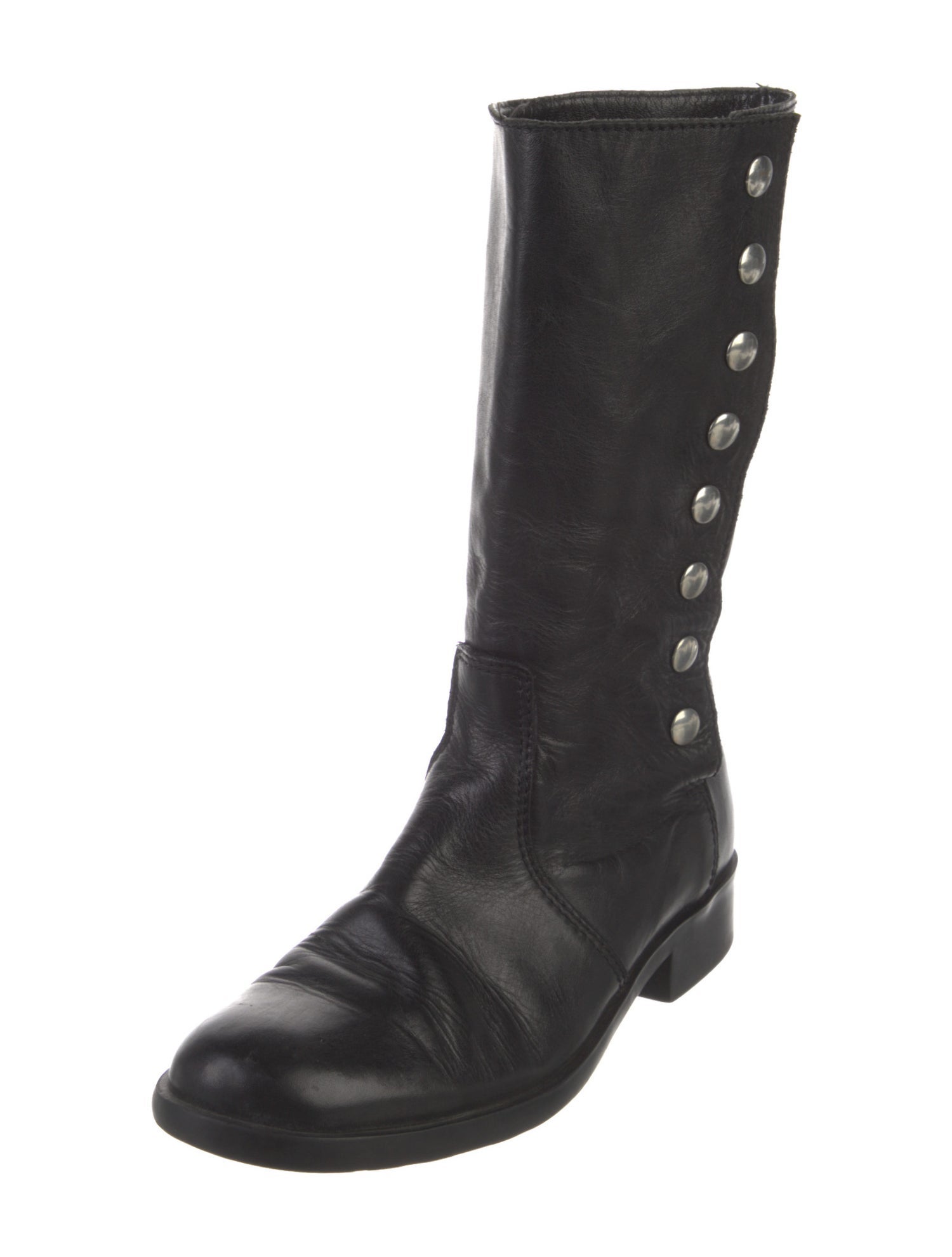 Agnes B. Leather Moto Boots