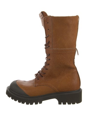 Pre-owned A.s. 98 Leather Combat Boots In Brown