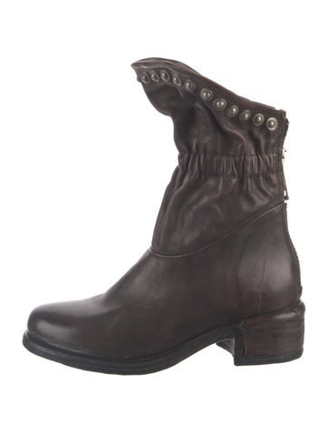 Pre-owned A.s. 98 Leather Combat Boots In Brown