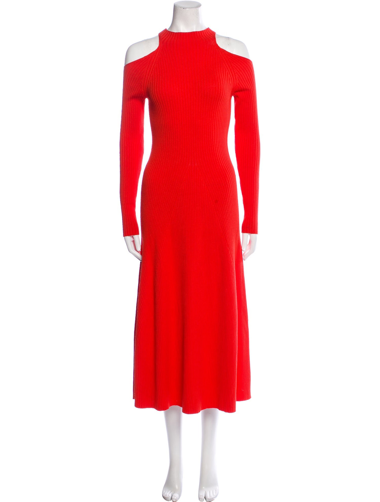 A.W.A.K.E. Mode Mock Neck Midi Length Dress