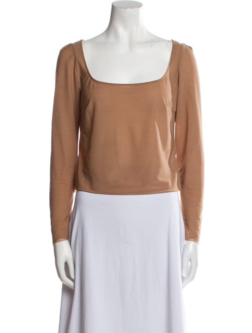 A.W.A.K.E. Mode Square Neckline Long Sleeve Crop Top