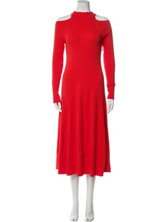 A.W.A.K.E. Mode Mock Neck Midi Length Dress
