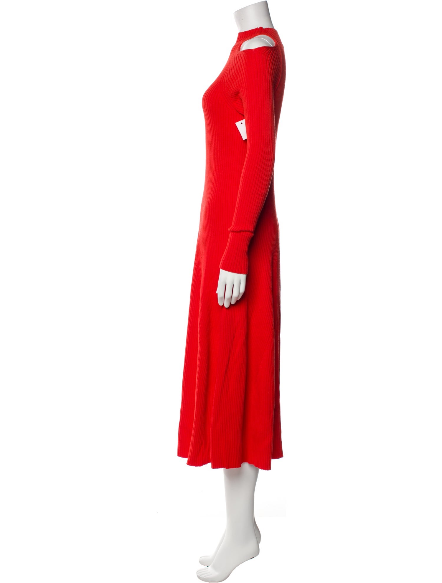 A.W.A.K.E. Mode Mock Neck Midi Length Dress