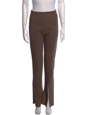 A.W.A.K.E. Mode Houndstooth Print Wide Leg Pants