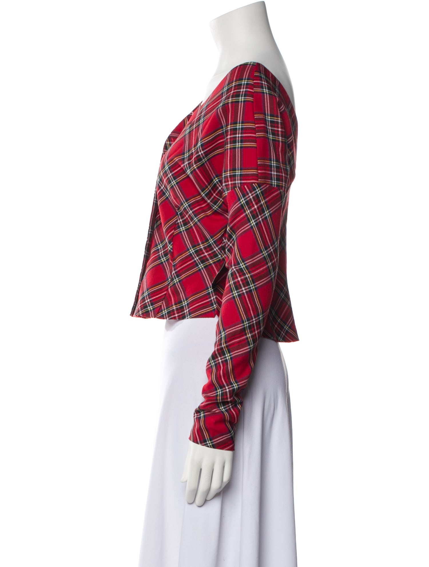 A.W.A.K.E. Mode Plaid Print V-Neck Crop Top w/ Tags