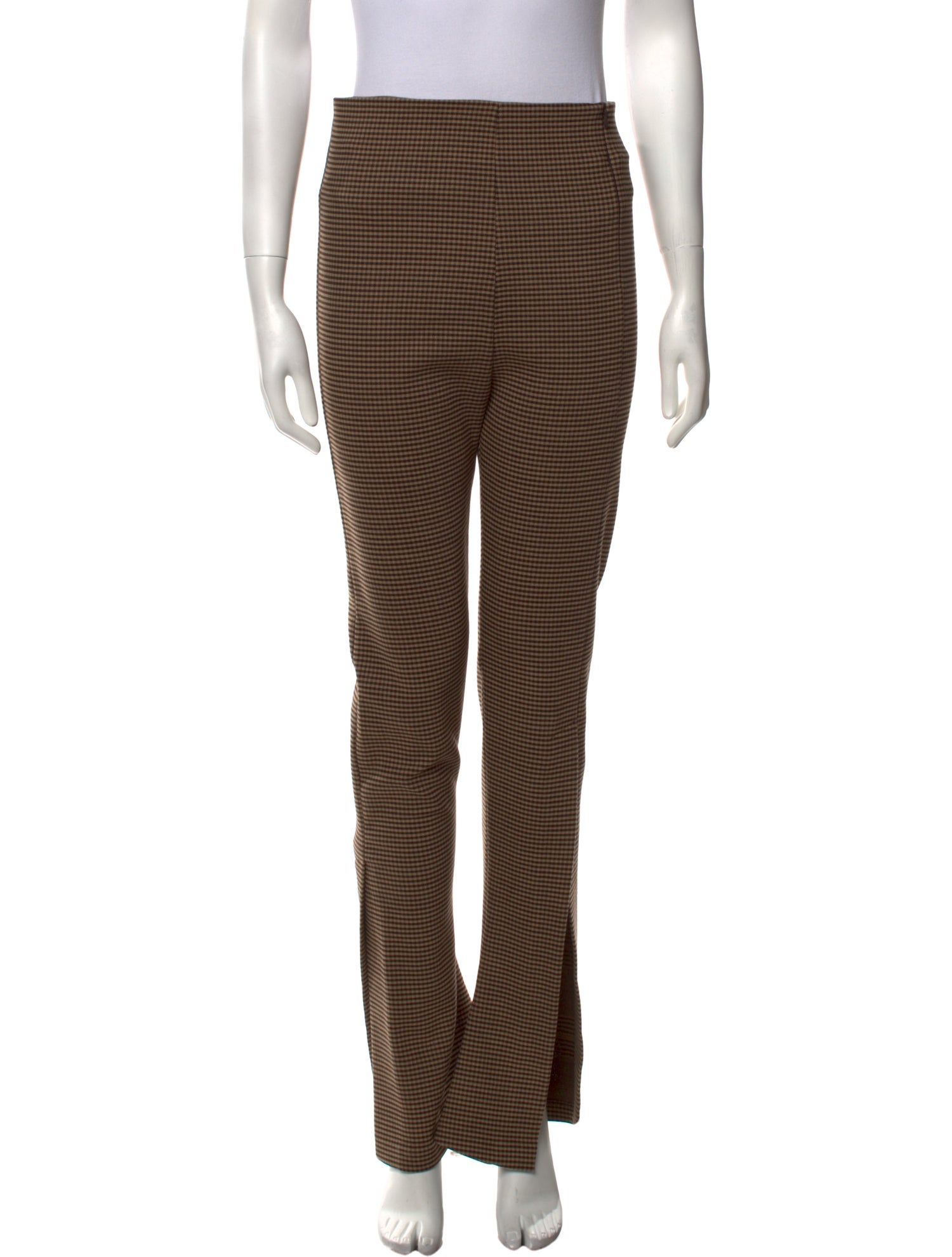 A.W.A.K.E. Mode Plaid Print Wide Leg Pants