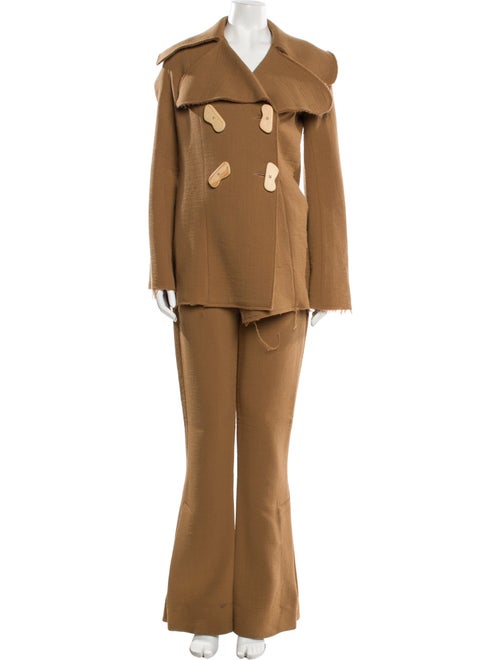 A.W.A.K.E. Mode Virgin Wool Raw-Edge Trim Pantsuit