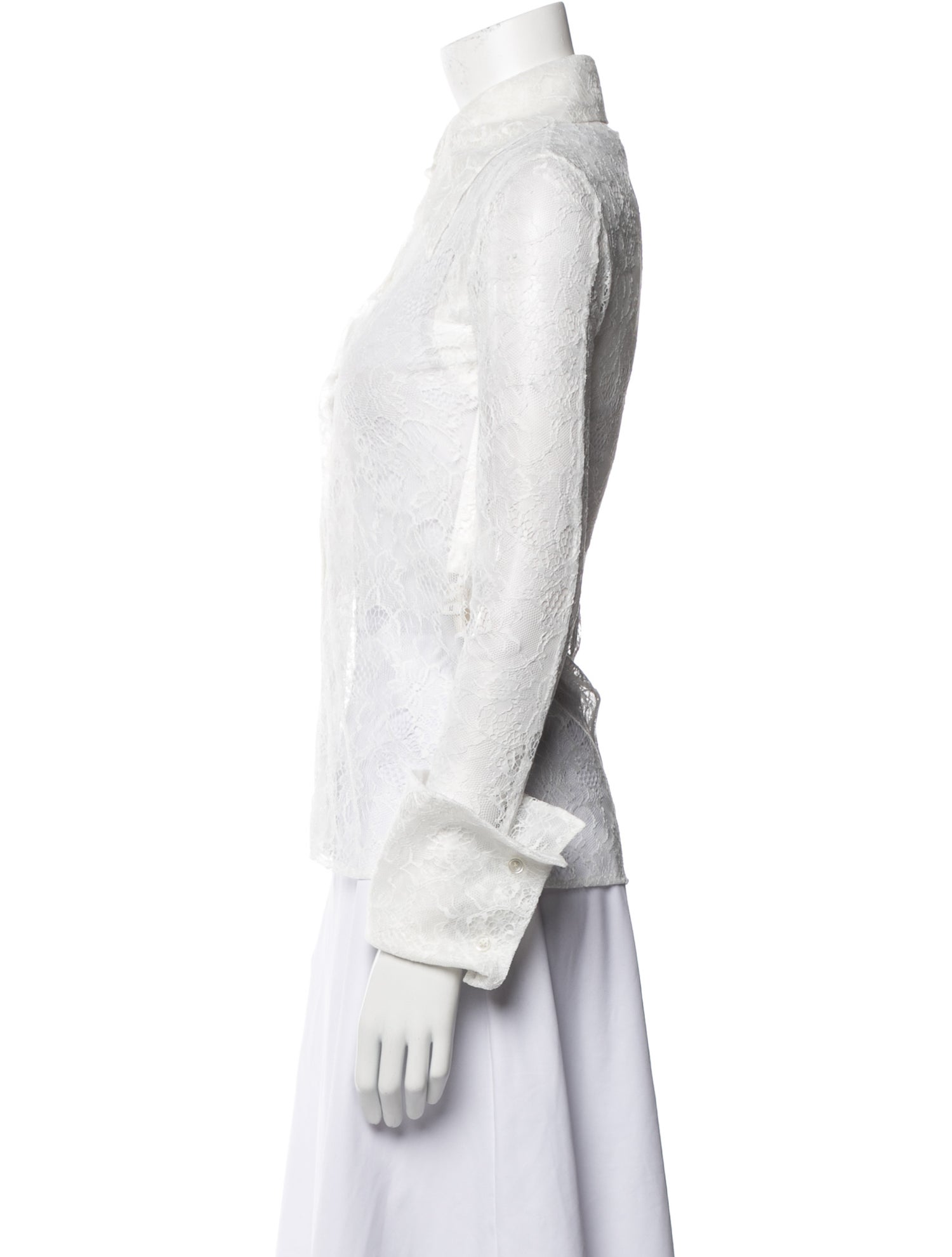 A.W.A.K.E. Mode Silk Lace Pattern Button-Up Top w/ Tags