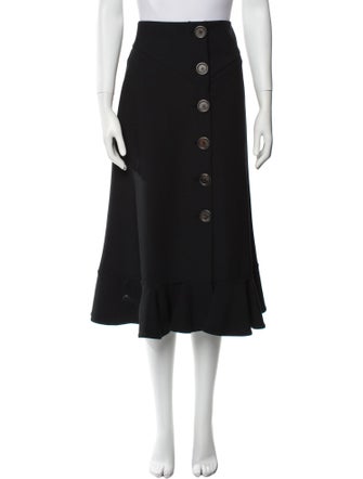 A.W.A.K.E. Mode Ruffle Embellishment Midi Length Skirt