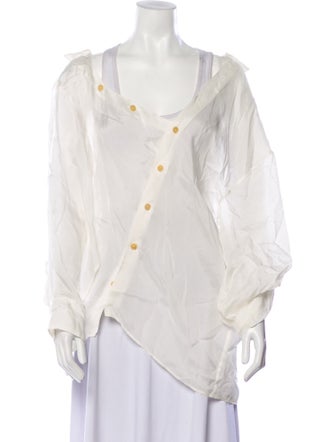 A.W.A.K.E. Mode V-Neck Long Sleeve Button-Up Top