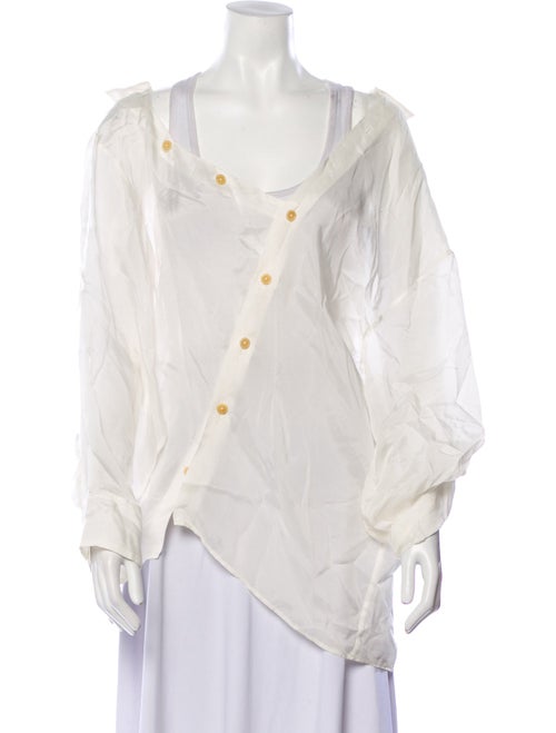 A.W.A.K.E. Mode V-Neck Long Sleeve Button-Up Top