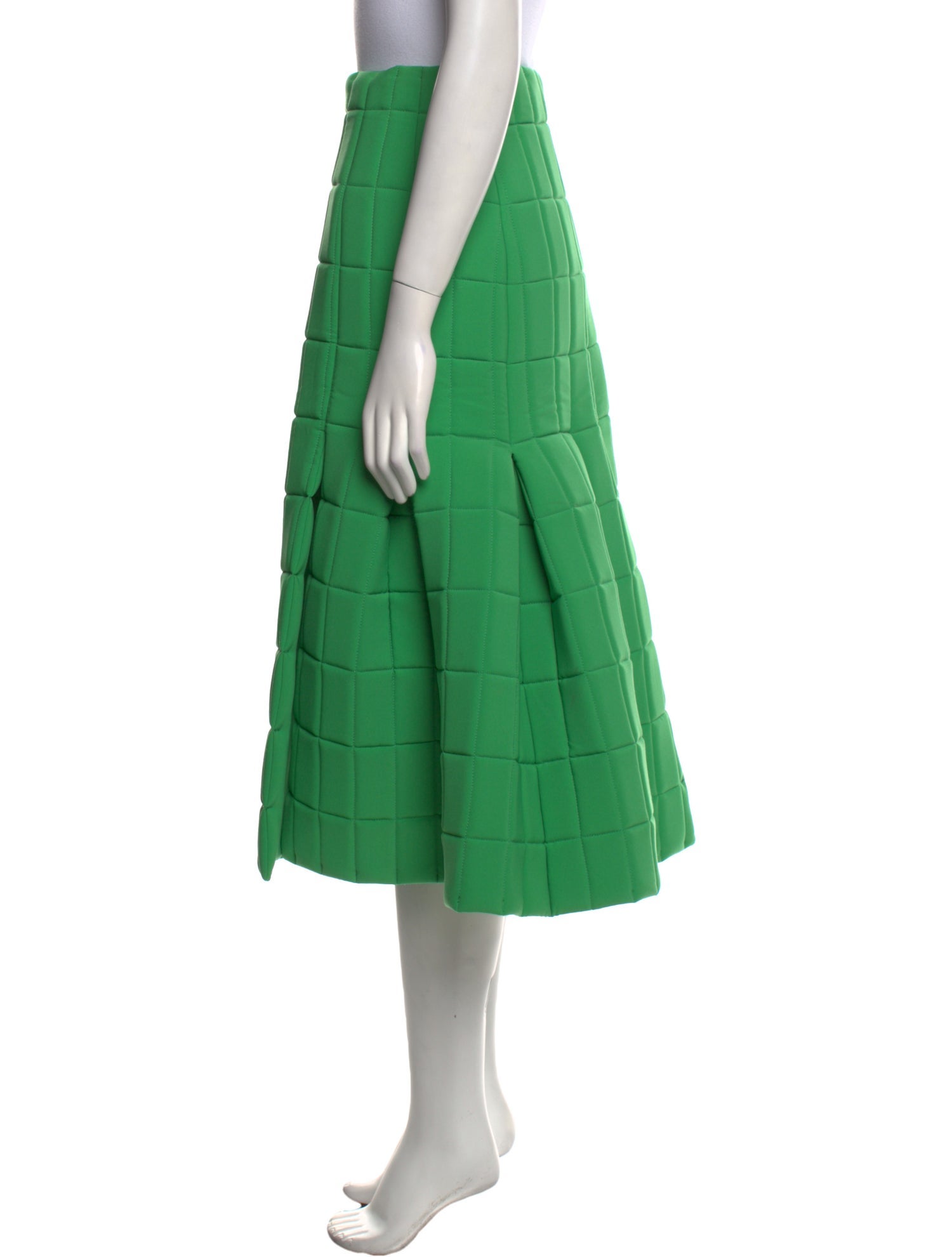 A.W.A.K.E. Mode Pleated Accents Midi Length Skirt