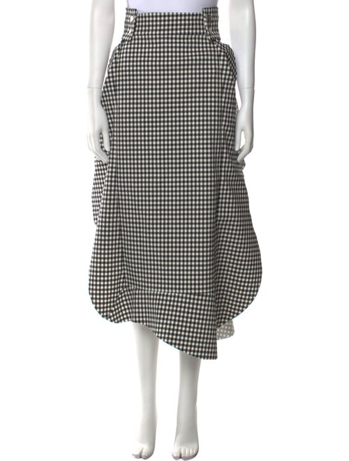 A.W.A.K.E. Mode Plaid Print Midi Length Skirt