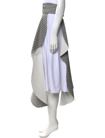 A.W.A.K.E. Mode Plaid Print Midi Length Skirt