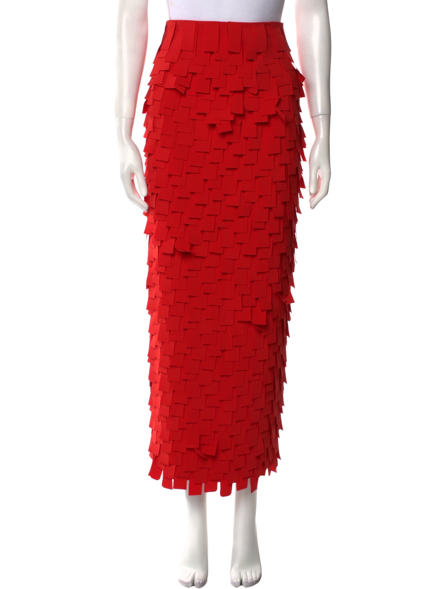 A.W.A.K.E. Mode Fringe Trim Accent Long Skirt