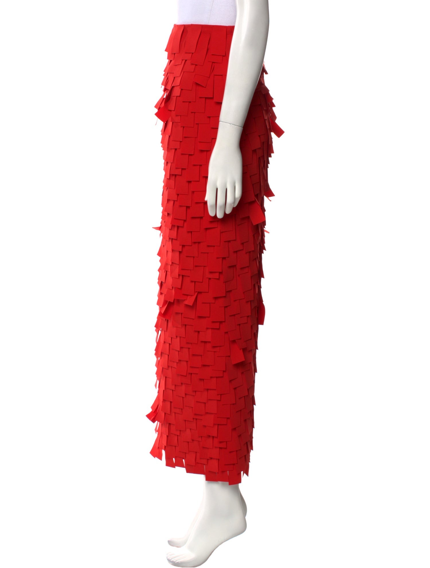 A.W.A.K.E. Mode Fringe Trim Accent Long Skirt