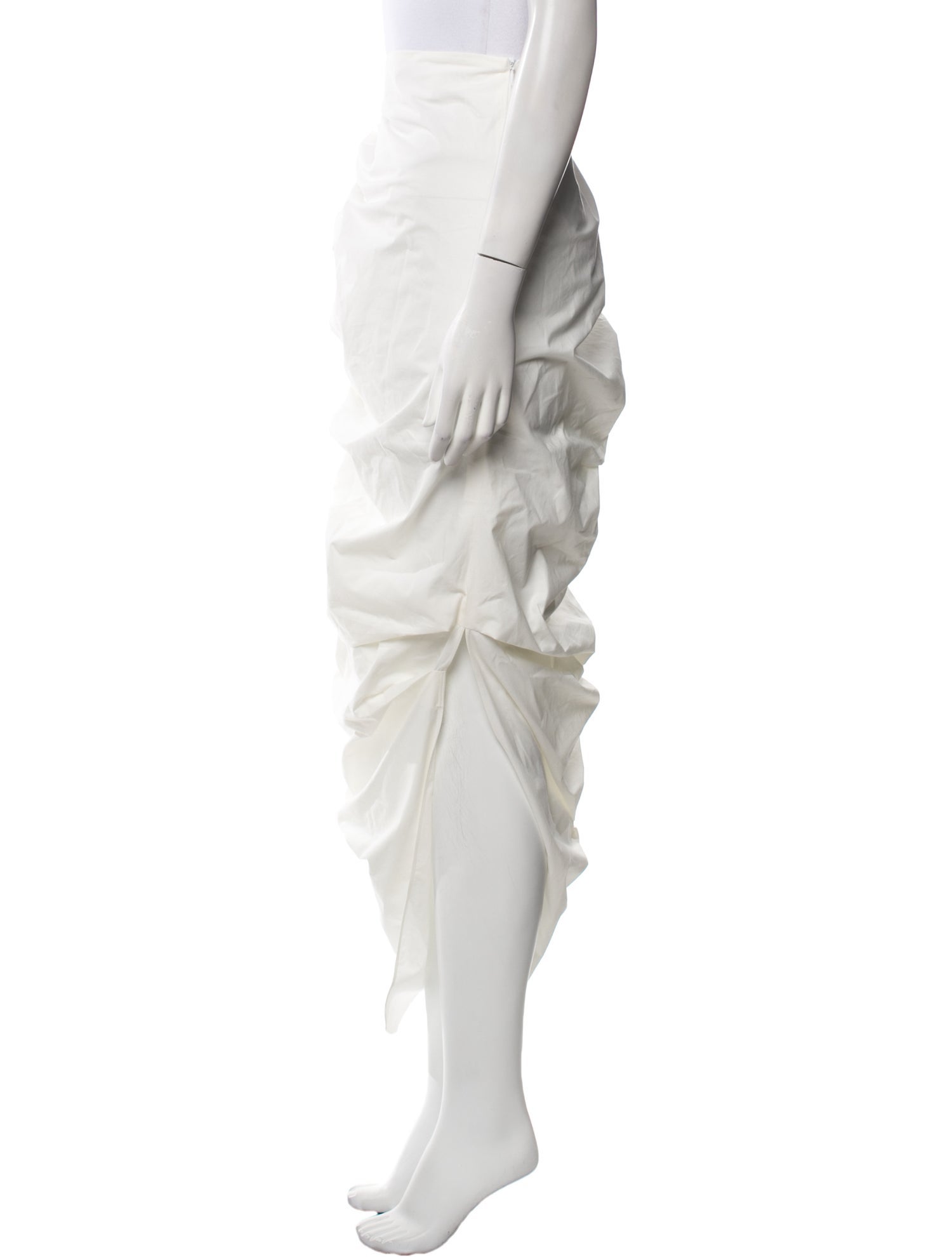 A.W.A.K.E. Mode Pleated Accents Long Skirt