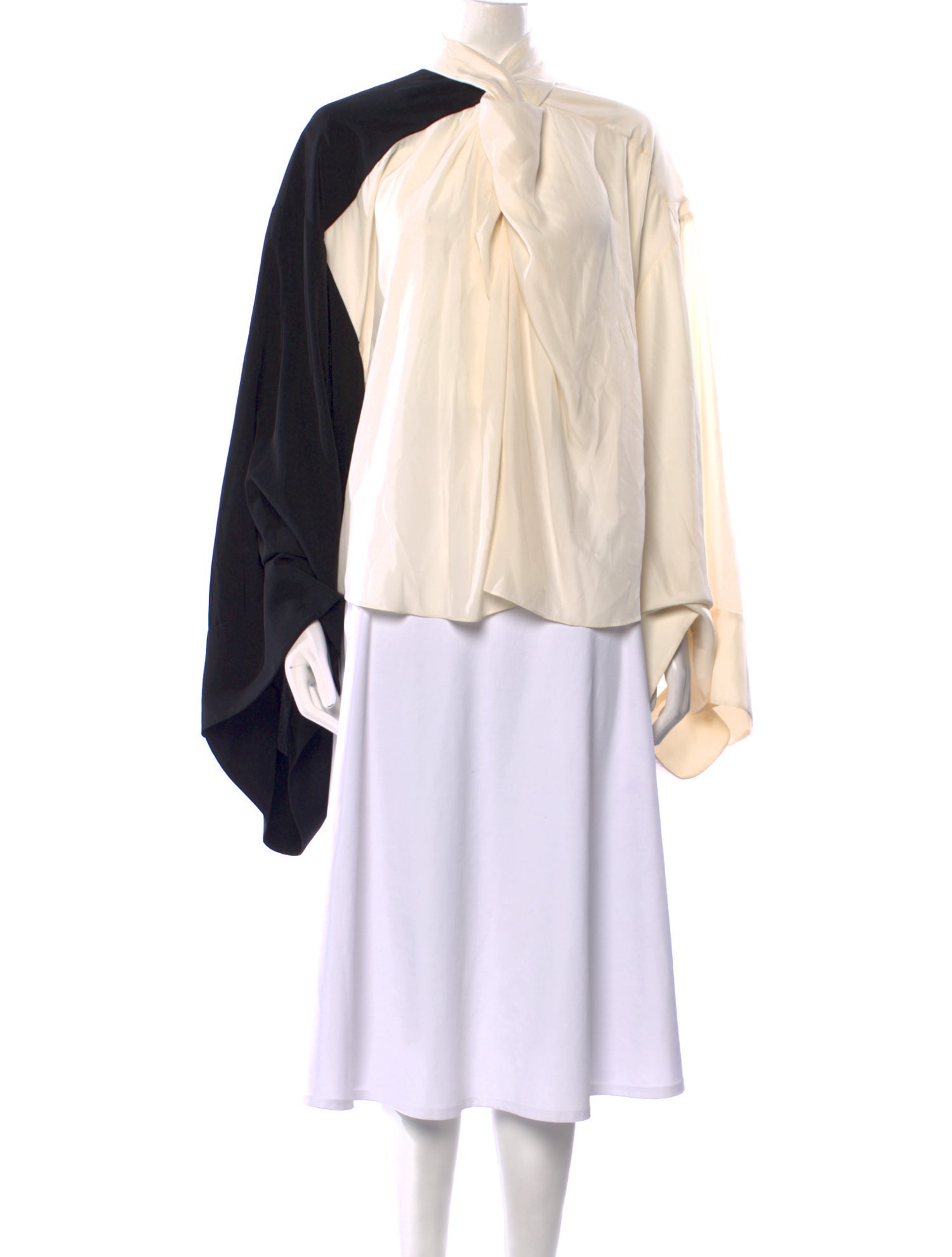 A.W.A.K.E. Mode Mock Neck Long Sleeve Blouse