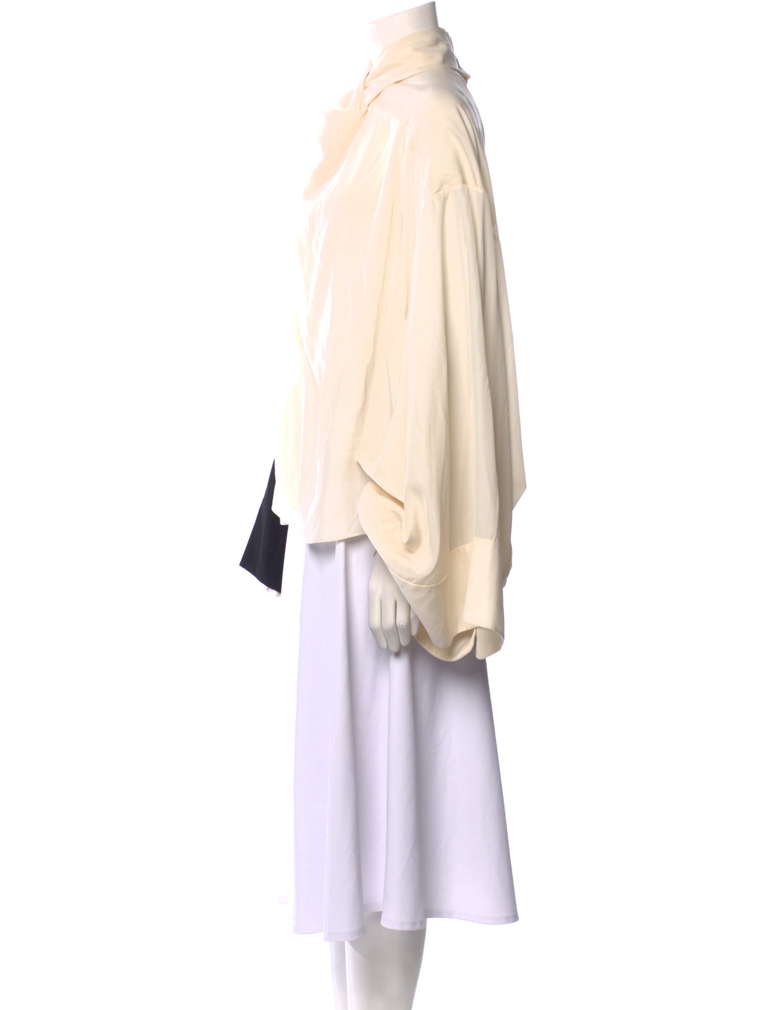 A.W.A.K.E. Mode Mock Neck Long Sleeve Blouse