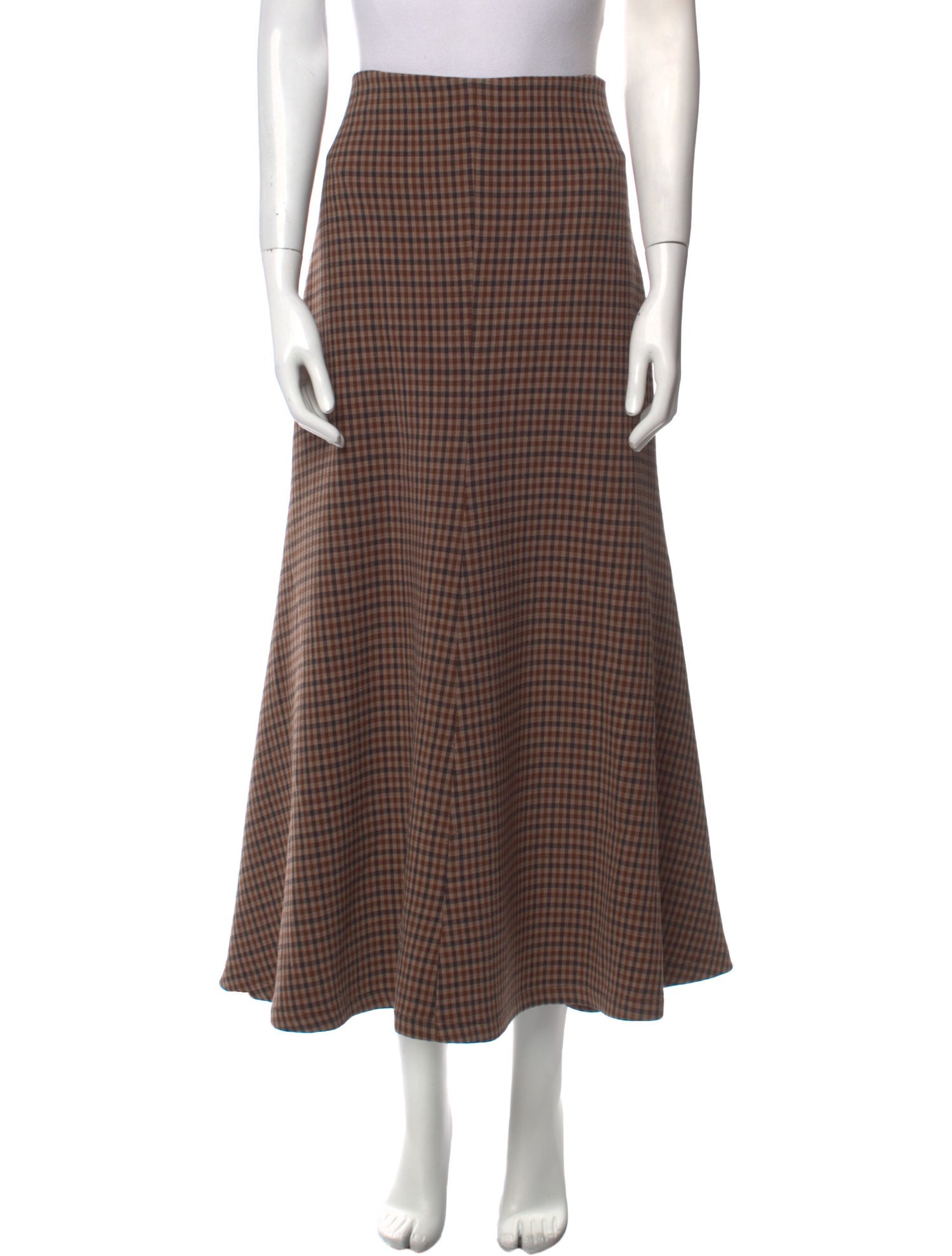 A.W.A.K.E. Mode Plaid Print Midi Length Skirt w/ Tags