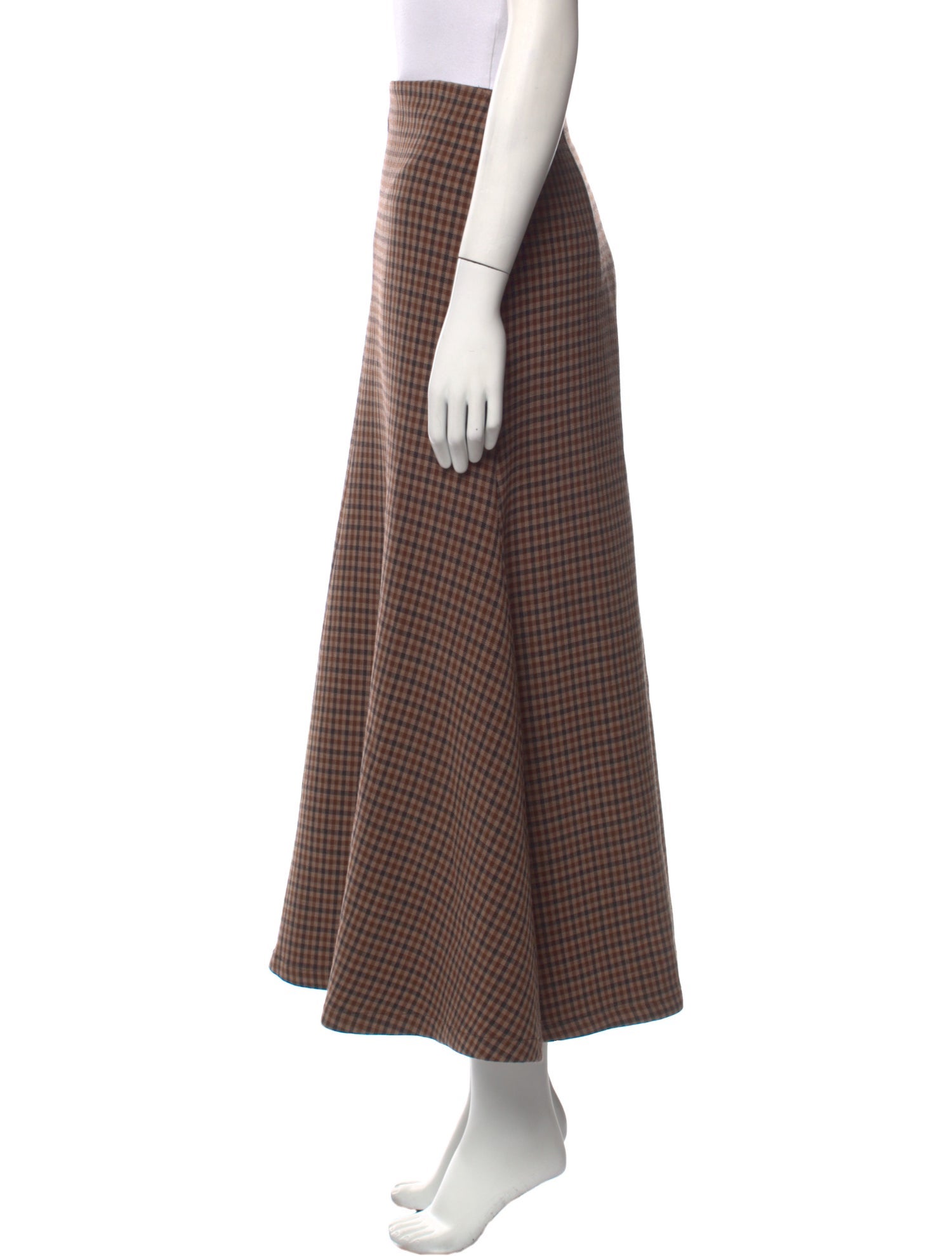 A.W.A.K.E. Mode Plaid Print Midi Length Skirt w/ Tags