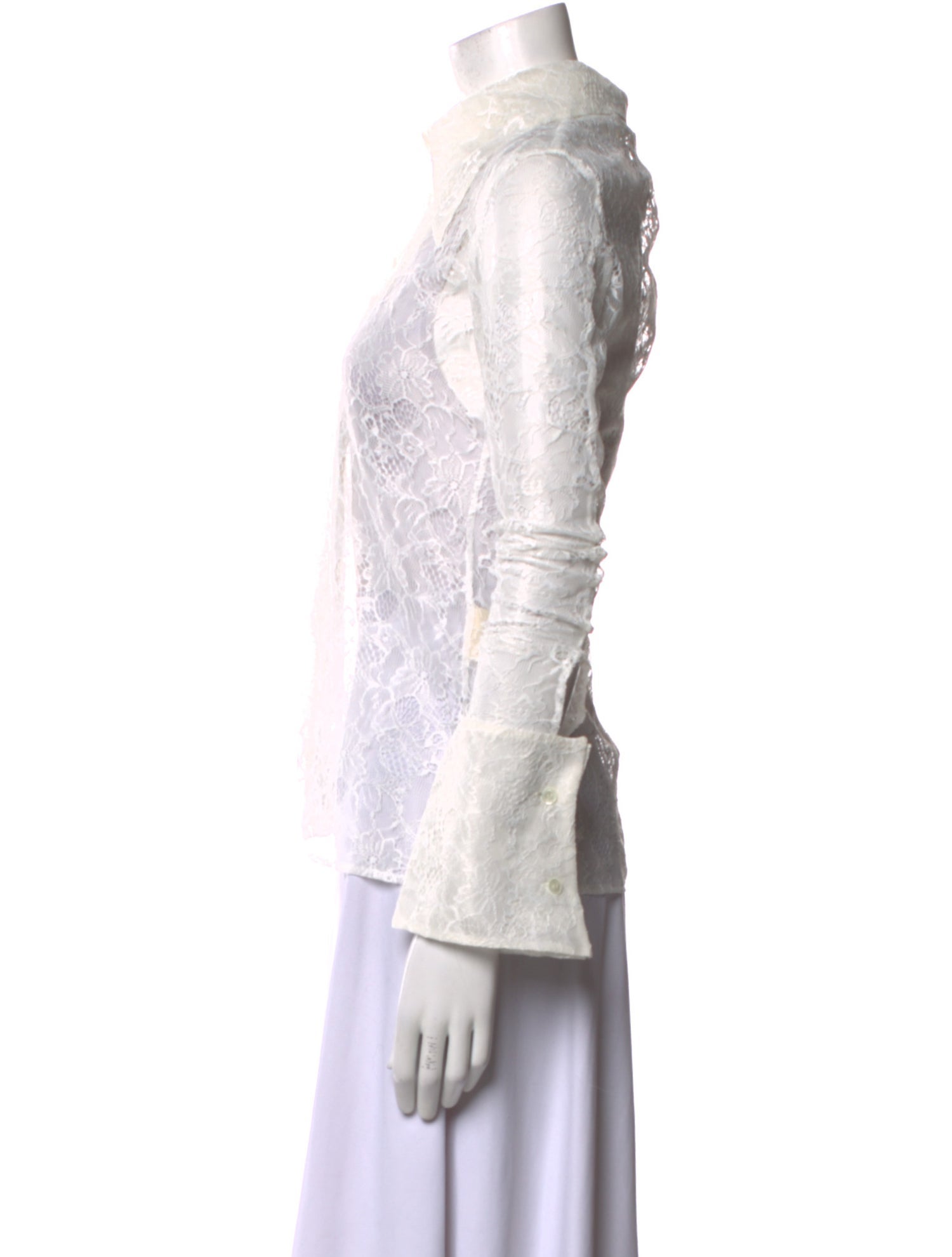A.W.A.K.E. Mode Silk Lace Pattern Button-Up Top w/ Tags