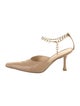 A.W.A.K.E. Mode Leather Chain-Link Accents Pumps